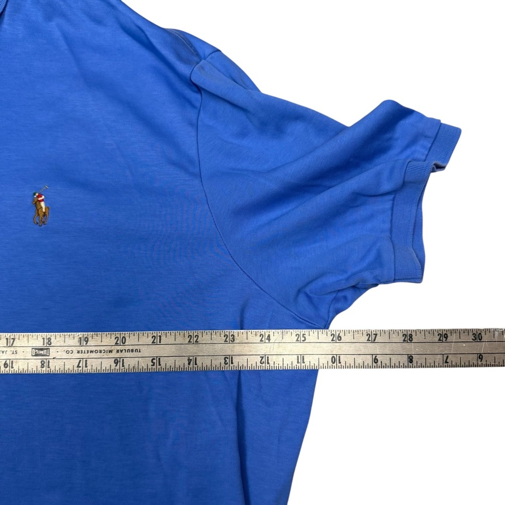 Polo Ralph Lauren Mens XXL Blue Classic Fit Short Sleeve Pony Logo Polo Shirt - Picture 5 of 7